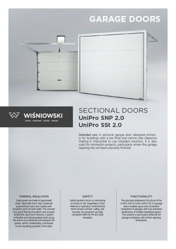 Sectional doors UniPro SNP 2.0, UniPro SSt 2.0 (EN)