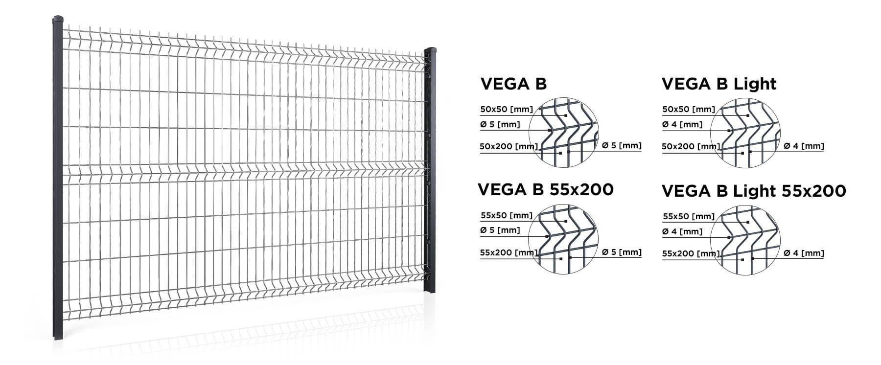 VEGA B, VEGA B Light, VEGA B 55x200 og VEGA B Light 55x200