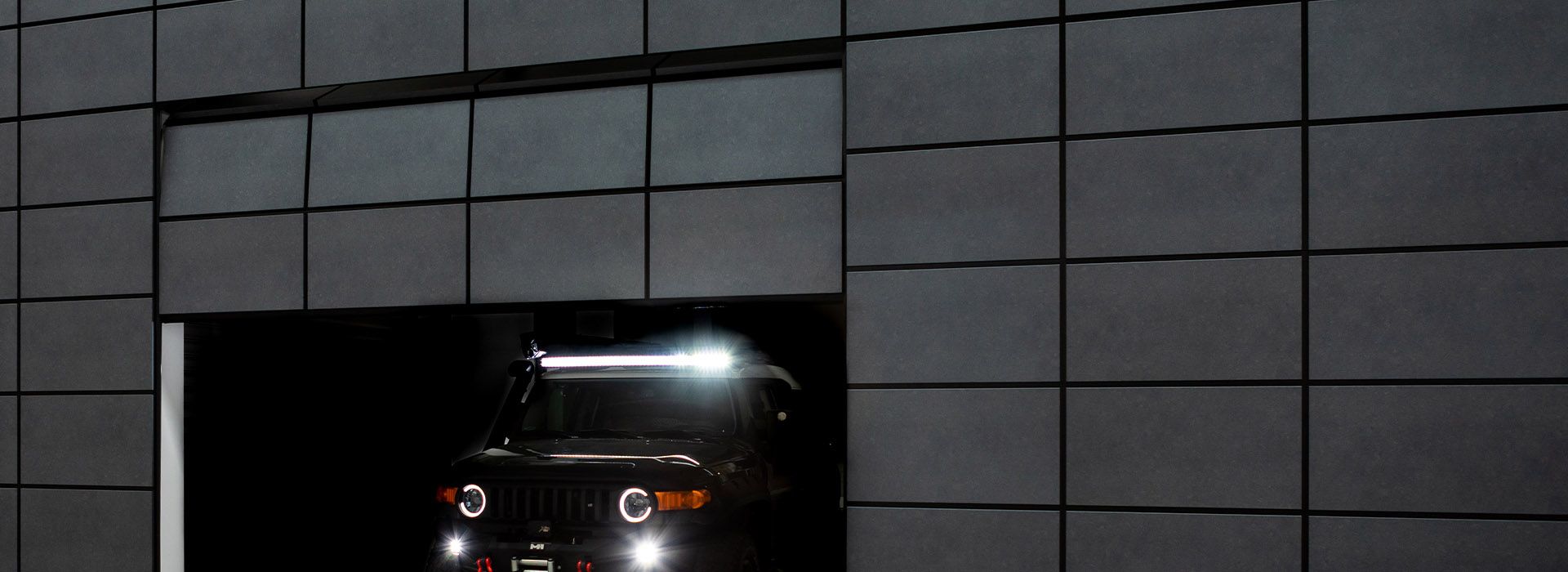 An industrial door and façade in one